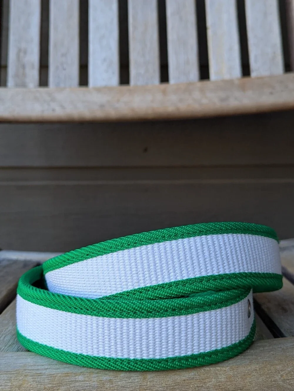 On Fuego Reversible Fire Hose Belt by Gallo En Fuego White Green Black Medium